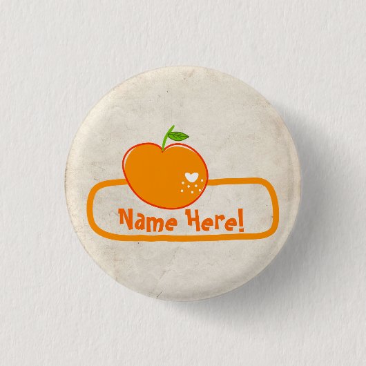 Badge nominatif d'orange de PaperFruit (Devant)