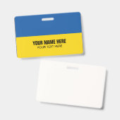 Badge nominatif en plastique avec drapeau de l'Ukr (Avant & arrière)