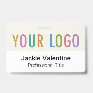 Badge nominatif en PVC avec logo horizontal Étique