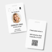 Badge nominatif moderne avec QR Code (Avant & arrière)