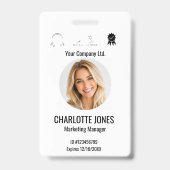 Badge nominatif moderne avec QR Code (Avant)