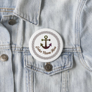Badge nominatif nautique de coutume de corde et