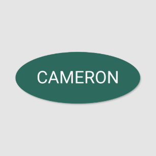 Badge nominatif ovale vert magnétique ou épingle 7