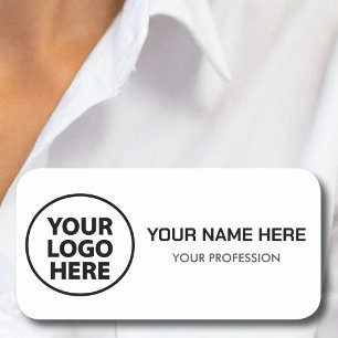 Badge nominatif personnalisé avec logo magnétique