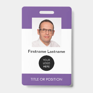 Badge nominatif photo violet