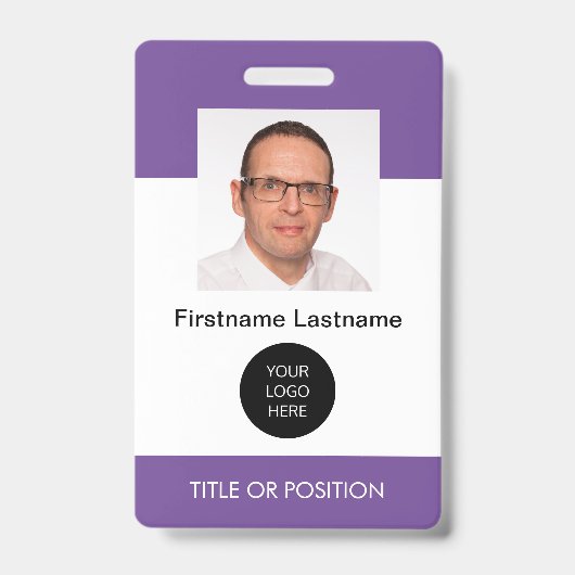 Badge nominatif photo violet (Avant)
