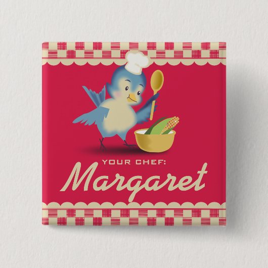 Badge nominatif vintage de cuisine de chef (Devant)