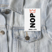 Badge NOPE. Pas de rois. (Insitu)