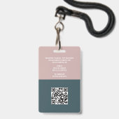 Badge Nota Public Navy & Blush Pink ID (Arrière avec lanière)