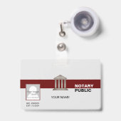Badge Notaire Public (Avant avec rétractable)