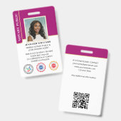 Badge Notaire public mobile Code QR de photo d'identité  (Avant & arrière)