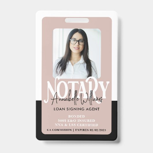Badge Notaire public moderne photo (Avant)