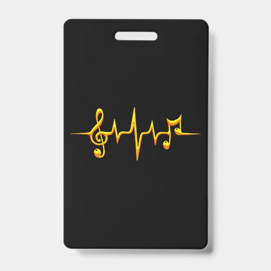 Badge Notes de musique Clé Fréquence Onde Son (Avant)