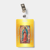 Badge Notre-Dame de Guadalupe or (Arrière avec clip)