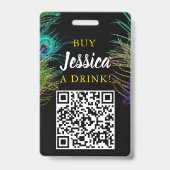 Badge Nouveau code QR de boisson d'anniversaire Mardi Gr (Arrière)
