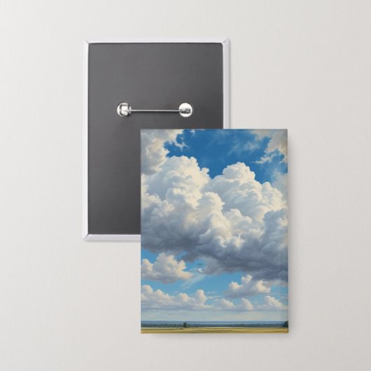 Badge Nuages blancs et ciel bleu clair (Recto/Verso)
