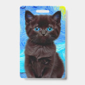 Badge Nuit étoilée de Van Gogh Chat noir (Arrière)