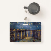 Badge Nuit étoilée sur le Rhône par Vincent Van Gogh (Front with Retractable)