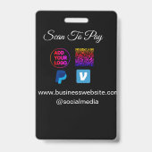 Badge numériser pour payer ajouter logo q code paypal ve (Arrière)