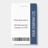 Badge Numéro bleu de certification photo de l'employé pe (Arrière)