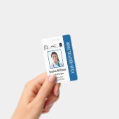 Badge Numéro bleu de la certification photo de l'employé (Manuel / portable)