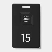 Badge Numéro de chambre d'hôtellerie moderne noir (Arrière)