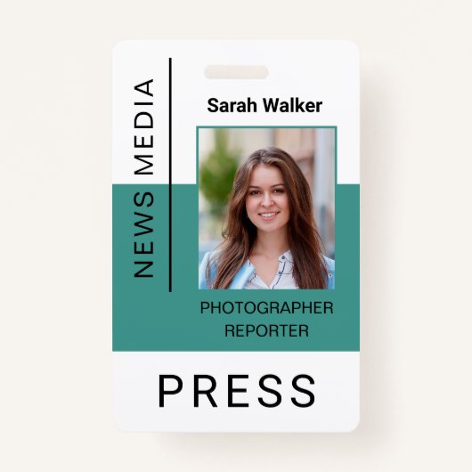 Badge Numéro de l'employé de presse mass media photo d'e (Devant)