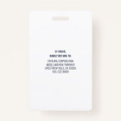 Badge Numéro de photo de l'employé de la Marine Sécurité (Dos)