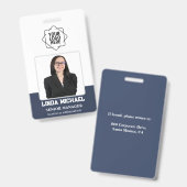 Badge Numéro de photo de l'employé Insigne de sécurité d (Front & Back)