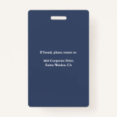 Badge Numéro de photo de l'employé Insigne de sécurité d (Dos)