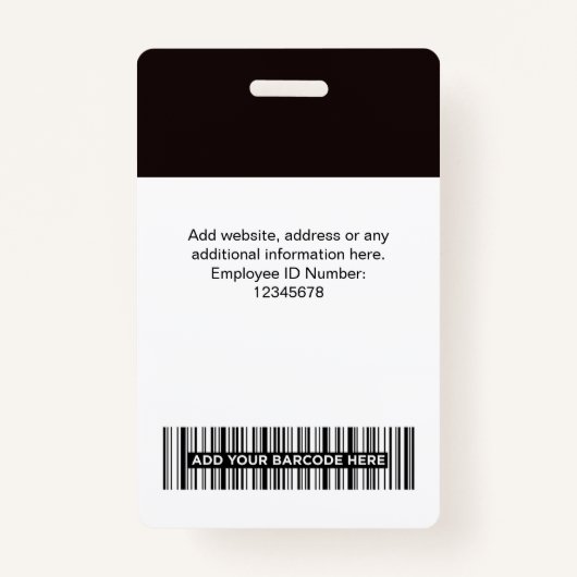 Badge Numéro de photo de l'employé Insigne de sécurité d (Dos)