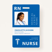 Badge Numéro de photo de l'employé médical de l'infirmiè (Devant)