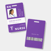 Badge Numéro de photo de l'employé médical de l'infirmiè (Avant & arrière)