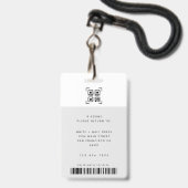 Badge Numéro de photo de l'employé moderne Logo d'entrep (Arrière avec lanière)
