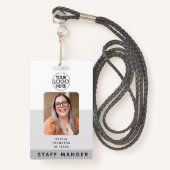 Badge Numéro de photo de l'employé moderne Logo d'entrep (Devant avec lanière)