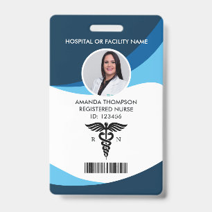 Badge Numéro de photo de l'infirmière autorisée par géom
