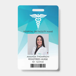 Badge Numéro de photo de l'infirmière autorisée par géom