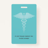 Badge Numéro de photo de l'infirmière de la salle d'opér (Dos)