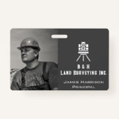 Badge Numéro de photo d'entreprise de l'arpenteur foncie (Devant)