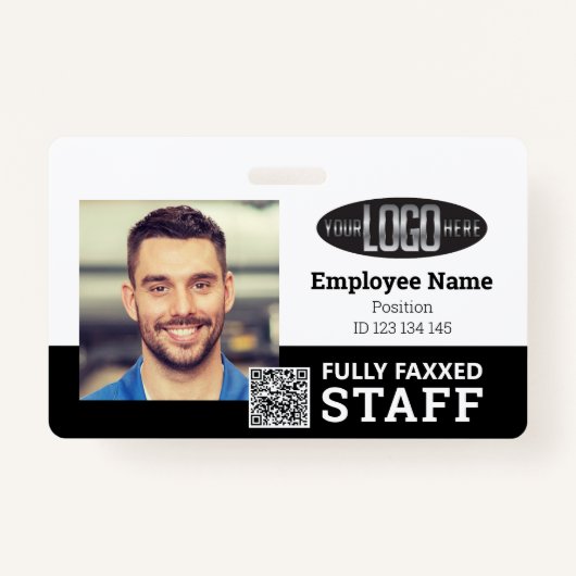 Badge Numéro de photo du personnel commercial Code QR No (Devant)