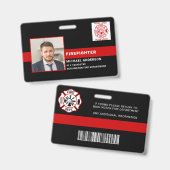 Badge Numéro de pompier du service d'incendie Numéro de  (Avant & arrière)