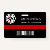 Badge Numéro de pompier du service d'incendie Numéro de  (Dos)