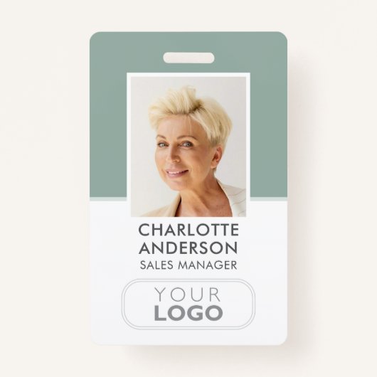 Badge Numéro d'employé moderne Nom de l'entreprise Logo  (Devant)