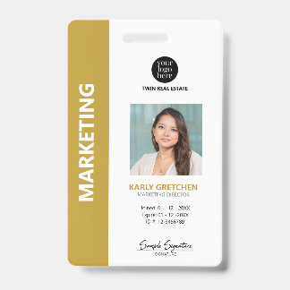 Badge Numéro d'employé professionnel moderne personnalis