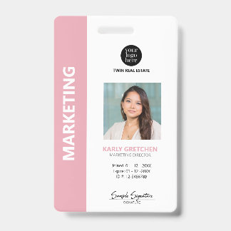 Badge Numéro d'employé professionnel moderne personnalis