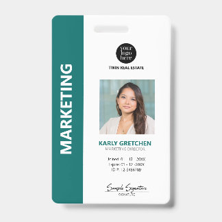 Badge Numéro d'employé professionnel moderne personnalis