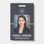 Badge Numéro d'étiquette du nom photo de l'employé de l' (Front)