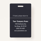 Badge Numéro d'étiquette du nom photo de l'employé de l' (Dos)