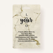 Badge Numéro d'identification de l'employé de la convent (Dos)