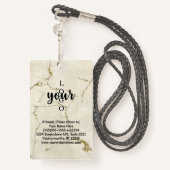 Badge Numéro d'identification de l'employé de la convent (Derrière avec lanière)